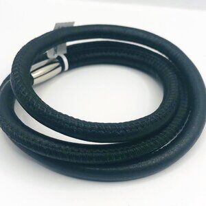 Brighton Triple woodstock  BLACK LEATHER NWoutlet tag   25" bracelet/necklace